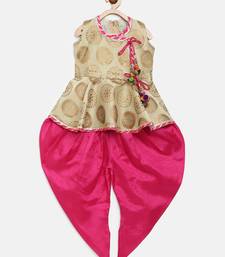Angrakha Style Jacquard Peplum Dhoti- Off White