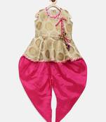 Angrakha Style Jacquard Peplum Dhoti- Off White