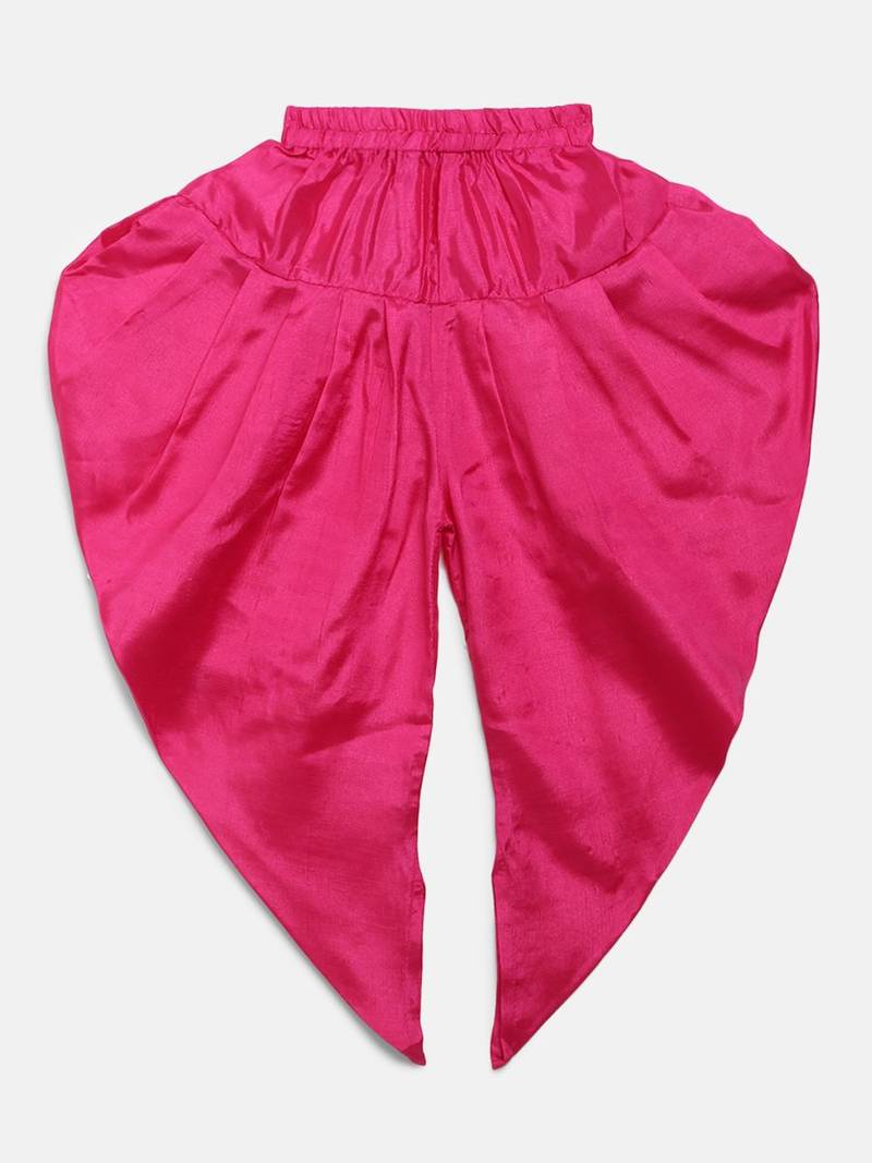 Angrakha Style Jacquard Peplum Dhoti- Off White