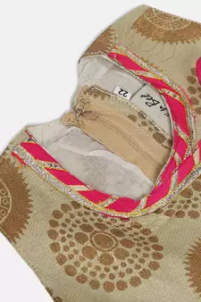 Angrakha Style Jacquard Peplum Dhoti- Off White