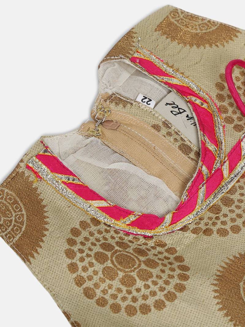 Angrakha Style Jacquard Peplum Dhoti- Off White