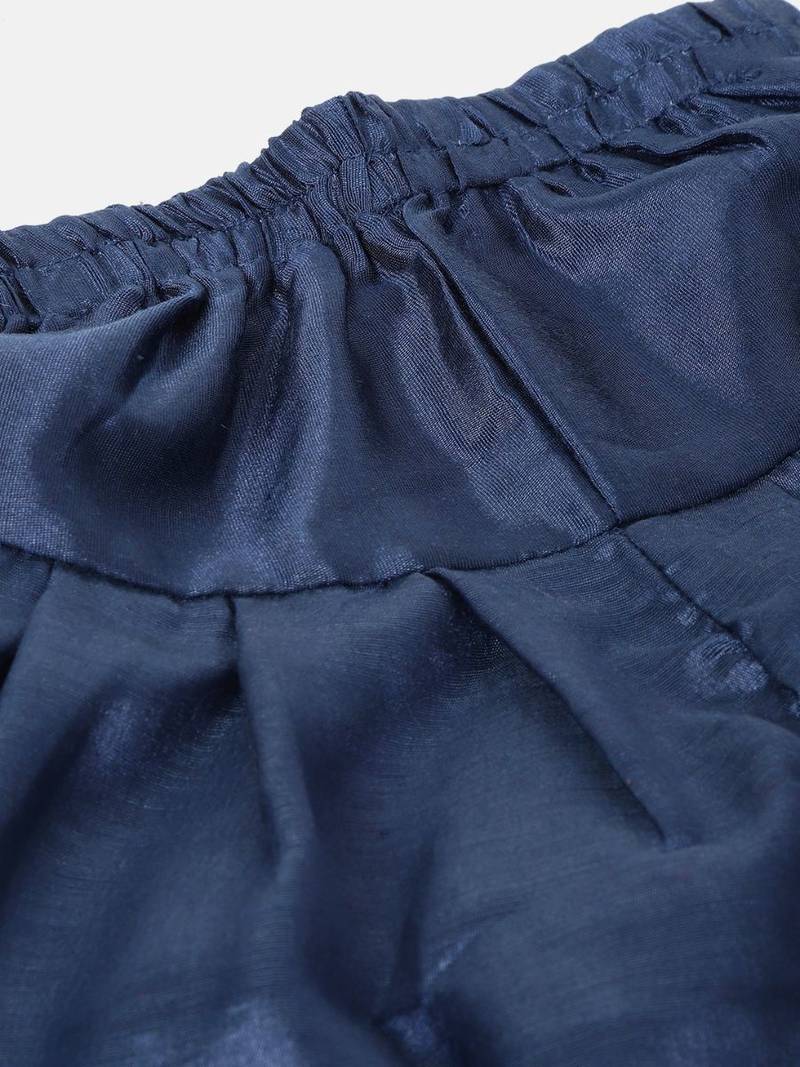 Angrakha Style Jacquard Peplum Dhoti- Pink