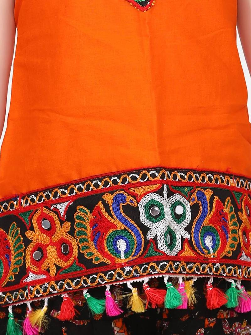 Halter Neck Cotton Top With Dhoti- Black