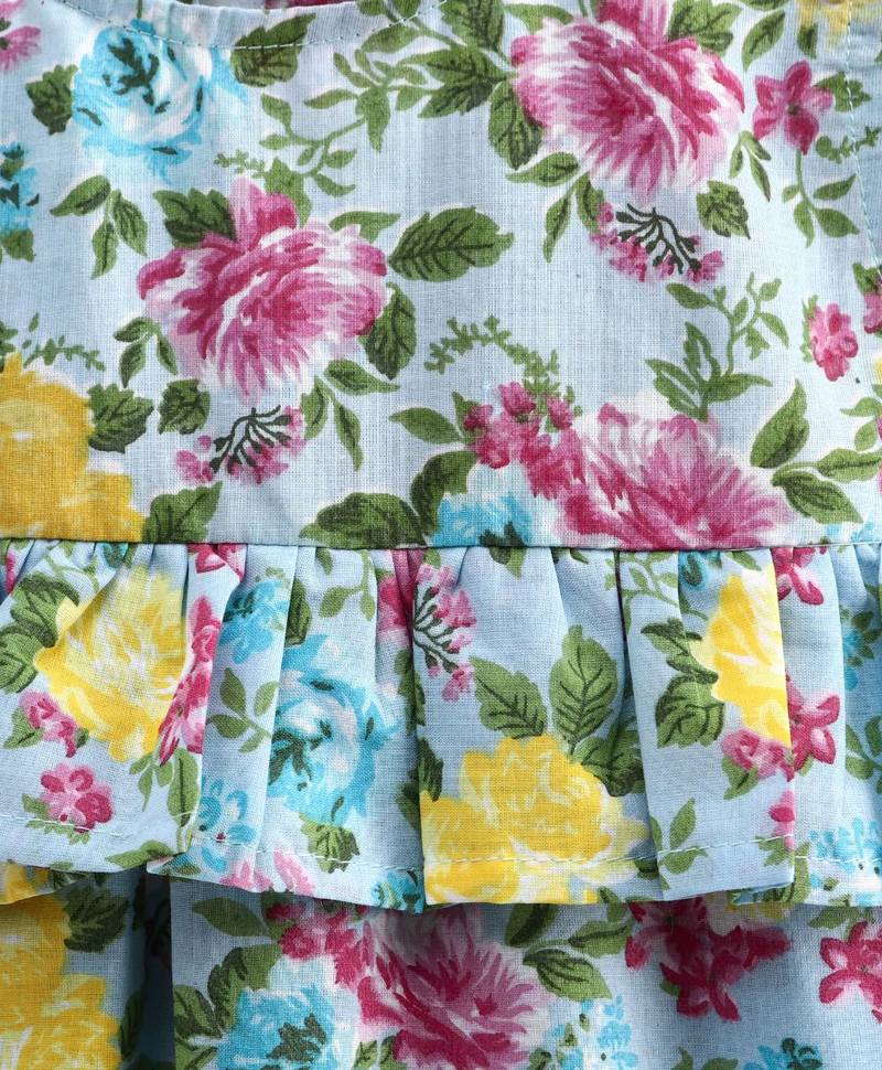 Girls Ruffle Cotton Top With Harem Pant-pink