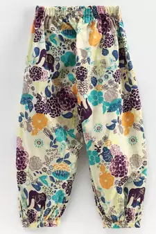 Girls Ruffle Cotton Top With Harem Pant- Yellow
