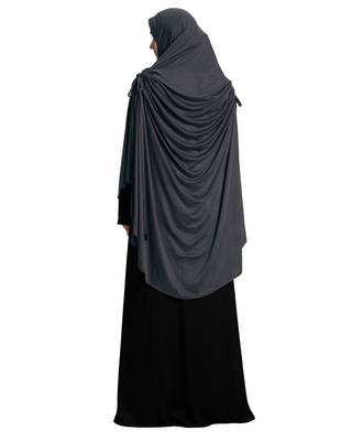 Mehar Hijab Women's Modestly Stylish Ulema Drip Drop Hijab Grey 2