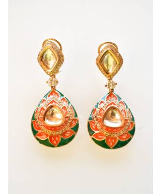 Hand Painted Kundan Earring 1
