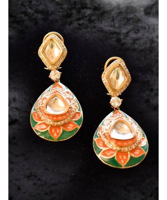 Hand Painted Kundan Earring 2