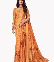 Designer party wear attractive traditional look digital print linen saree