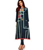 teal crepe rayon party-wear-kurtis