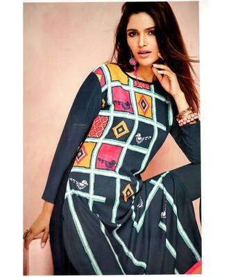 teal crepe rayon party-wear-kurtis 2