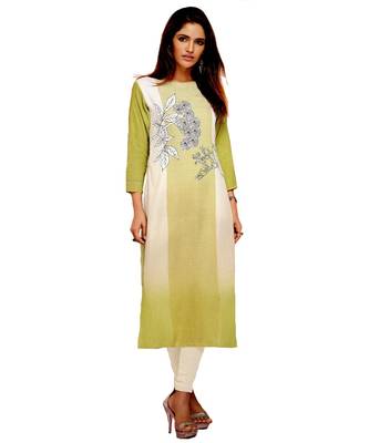 green crepe rayon party-wear-kurtis 1