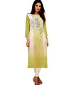 green crepe rayon party-wear-kurtis