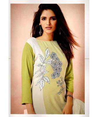 green crepe rayon party-wear-kurtis 2