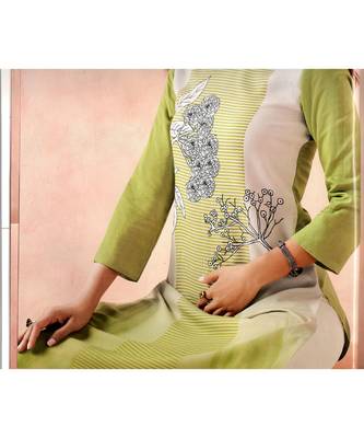 green crepe rayon party-wear-kurtis 3