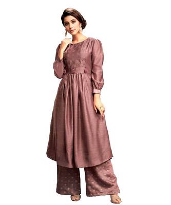 purple jute silk kurta-sets 1