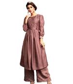 purple jute silk kurta-sets