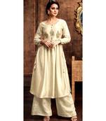 cream jute silk kurta-sets