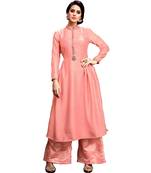 peach jute silk kurta-sets