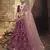 auspicious Wine thread, zari, sequins embroidered georgette semi-stitched lehenga
