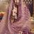 auspicious Wine thread, zari, sequins embroidered georgette semi-stitched lehenga