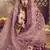 auspicious Wine thread, zari, sequins embroidered georgette semi-stitched lehenga