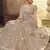 Light-brown Gota, Zarkan with thread embroidered georgette Semi Stitched bridal lehenga