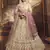 Cream Zari and Thread embroidered with stone work organza Semi Stitched bridal lehenga