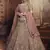 Light-brown sequins, zarkan, thread, zari embroidered georgette Semi Stitched bridal lehenga