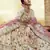 Off-white gota, thread, ruffle, zari, zarkan, dori embroidered georgette semi-stitched lehenga