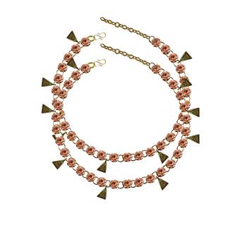 Pitch Stone Stud-Gold Platted Brass Anklet 1