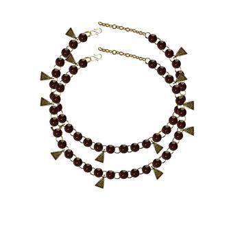 Copper Stone Stud-Gold Platted Brass Anklet 1