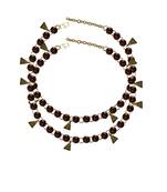 Copper Stone Stud-Gold Platted Brass Anklet