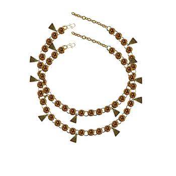 Golden Stone Stud-Gold Platted Brass Anklet 1
