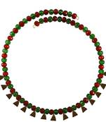 Multi Colour Moti Stud-Gold Platted Brass Necklace