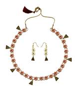 Pitch Stone Stud-Gold Platted Brass Necklace