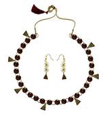 Copper Stone Stud-Gold Platted Brass Necklace