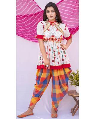 Multi checkered pants and Offwhite traditional keida and pants set 2