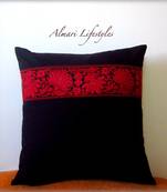 Floral Lace Cushion Cover in Black