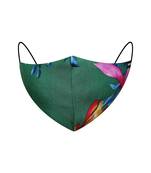 Green  Reusable Twin Layered Floral Printed Community Face Mask for Adult