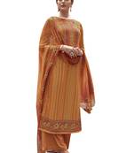 Orange digital print pashmina salwar