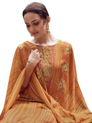 Orange digital print pashmina salwar 2