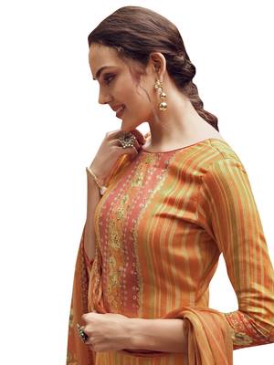 Orange digital print pashmina salwar 3