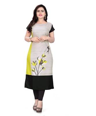 black printed crepe kurti 1