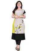 black printed crepe kurti