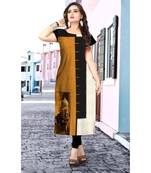 orange printed crepe kurti