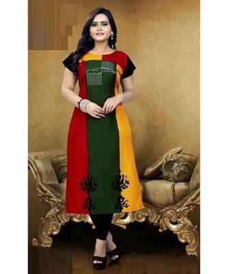 multicolor printed crepe kurti 2