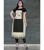 black printed crepe kurti