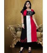 red printed crepe kurti