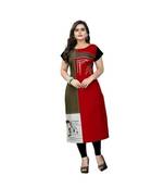 red printed crepe kurti